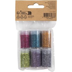 Bio-glimmer, ass. farver, 6x7 ml/ 1 pk.