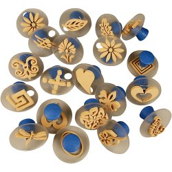 Skumstempler med h&aring;ndtag, str. 3-6 cm, 20 stk./ 1 pk.