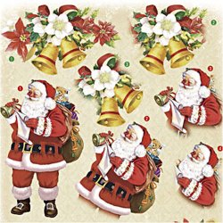 3D Motiver, julem&aelig;nd og julestjerner, ark 21x30 cm, 4 ark/ 1 pk.