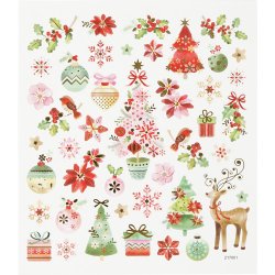 Stickers, romantisk jul, ark 15x16,5 cm, 1 ark