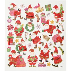 Stickers, julemand i hopla, ark 15x16,5 cm, 1 ark