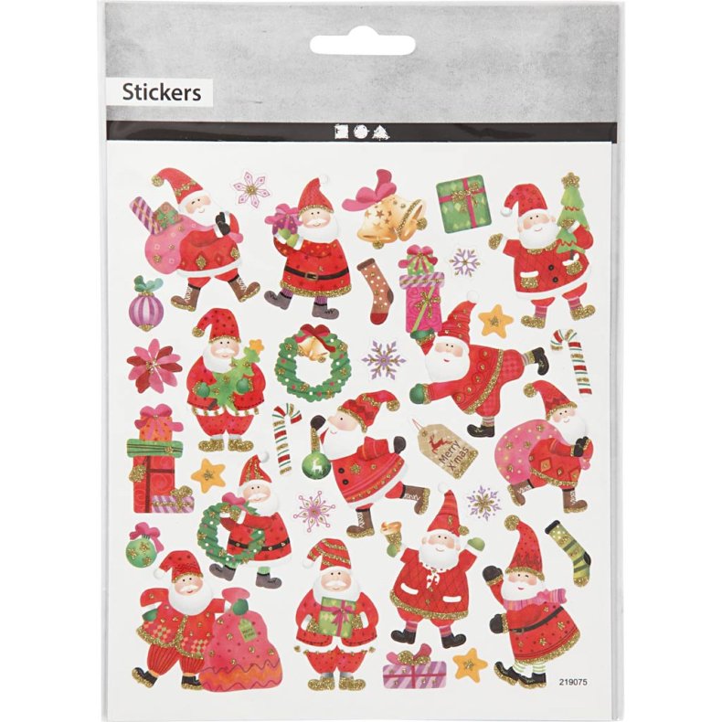 Stickers, julemand i hopla, ark 15x16,5 cm, 1 ark