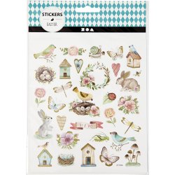 Stickers, for&aring;r og p&aring;ske, ark 15x16,5 cm, 1 ark