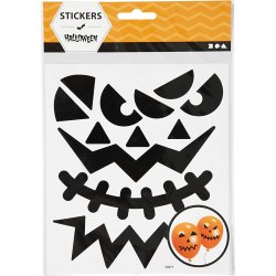 Stickers, halloween - store ansigter, ark 15x16,5 cm, 1 ark