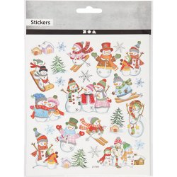 Stickers, snem&aelig;nd p&aring; ski, ark 15x16,5 cm, 1 ark