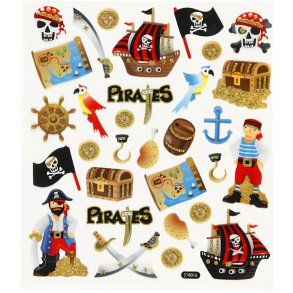 Stickers, pirater, ark 15x16,5 cm, 1 ark