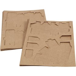 Udstansede huse og tr&aelig;er, H: 5,7-10 Cm cm, 1 s&aelig;t