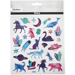 Stickers, Stjernebilleder, ark 15x16,5 cm, 1 ark