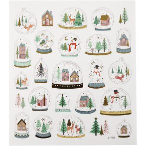Stickers, rystekugler, ark 15x16,5 cm, 1 ark