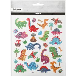 Stickers, dino, ark 15x16,5 cm, 1 ark