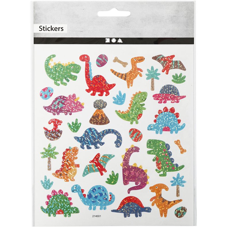 Stickers, dino, ark 15x16,5 cm, 1 ark