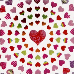 Stickers, sm&aring; hjerter, ark 15x16,5 cm, ca. 108 stk., 1 ark