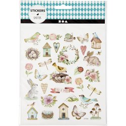 Stickers, for&aring;r og p&aring;ske, ark 15x16,5 cm, ca. 34 stk., 1 ark