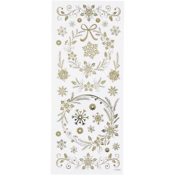 Stickers, julestjerner, ark 10x24 cm, ca. 29 stk., guld, 1 ark