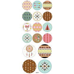 Stickers, indianer, ark 10x23 cm, ca. 16 stk., 1 ark