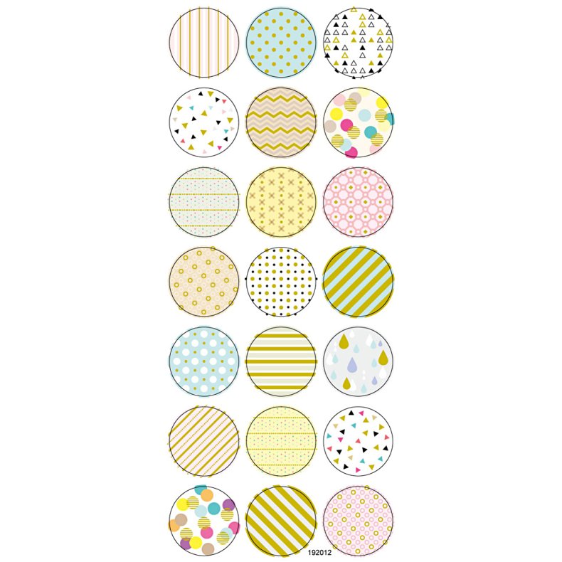 Stickers, pastel, ark 10x23 cm, ca. 21 stk., 1 ark