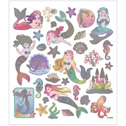 Stickers, havfruer, ark 15x16,5 cm, ca. 32 stk., 1 ark
