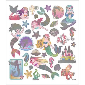 Stickers, havfruer, ark 15x16,5 cm, ca. 32 stk., 1 ark