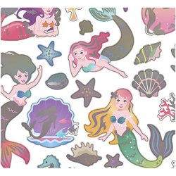 Stickers, havfruer, ark 15x16,5 cm, ca. 32 stk., 1 ark