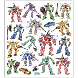 Stickers, transformers, ark 15x16,5 cm, ca. 19 stk., 1 ark