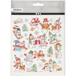 Stickers, snem&aelig;nd p&aring; ski, ark 15x16,5 cm, ca. 24 stk., 1 ark