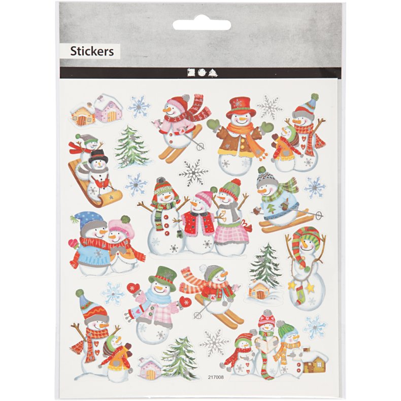 Stickers, snem&aelig;nd p&aring; ski, ark 15x16,5 cm, ca. 24 stk., 1 ark