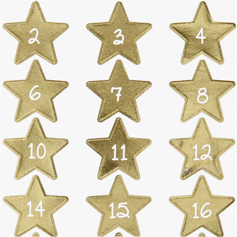 Stickers, kalendertal, ark 15x16,5 cm, ca. 24 stk., 1 ark