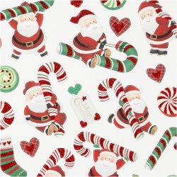 Stickers, julemand og sukkerstok, ark 15x16,5 cm, ca. 31 stk., 1 ark