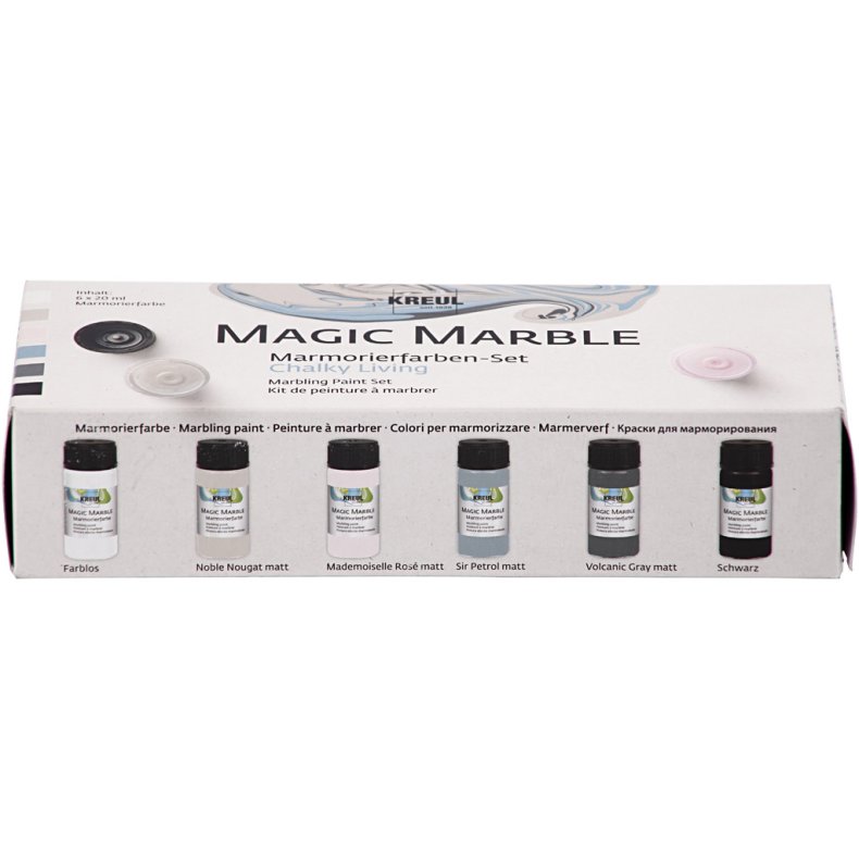 Magic Marble Marmoreringsmaling, douche farver, 6x20 ml/ 1 pk.