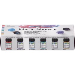 Magic Marble Marmoreringsmaling, metallicfarver, 6x20 ml/ 1 pk.