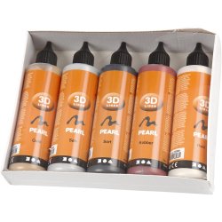 3D Liner, metallicfarver, 5x100 ml/ 1 pk.
