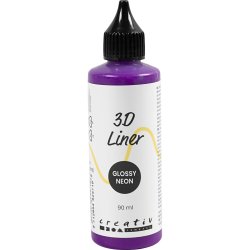 3D Liner, blank, halvd&aelig;kkende, neon lilla, 90 ml/ 1 fl.