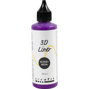 3D Liner, blank, halvd&aelig;kkende, neon lilla, 90 ml/ 1 fl.