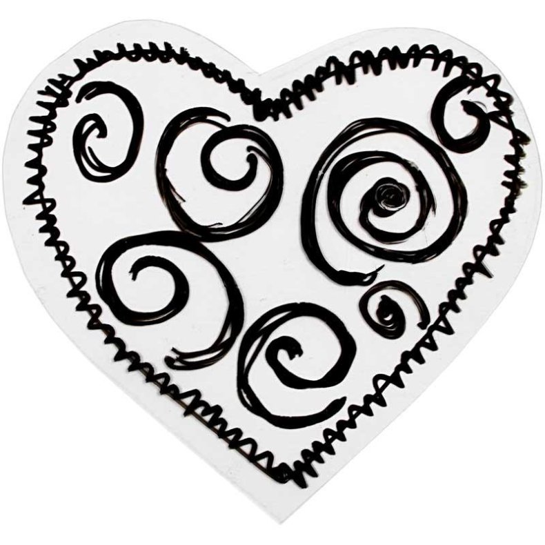 Glas- og porcel&aelig;nskontur, streg 1-2 mm, d&aelig;kkende, sort, 1 stk.