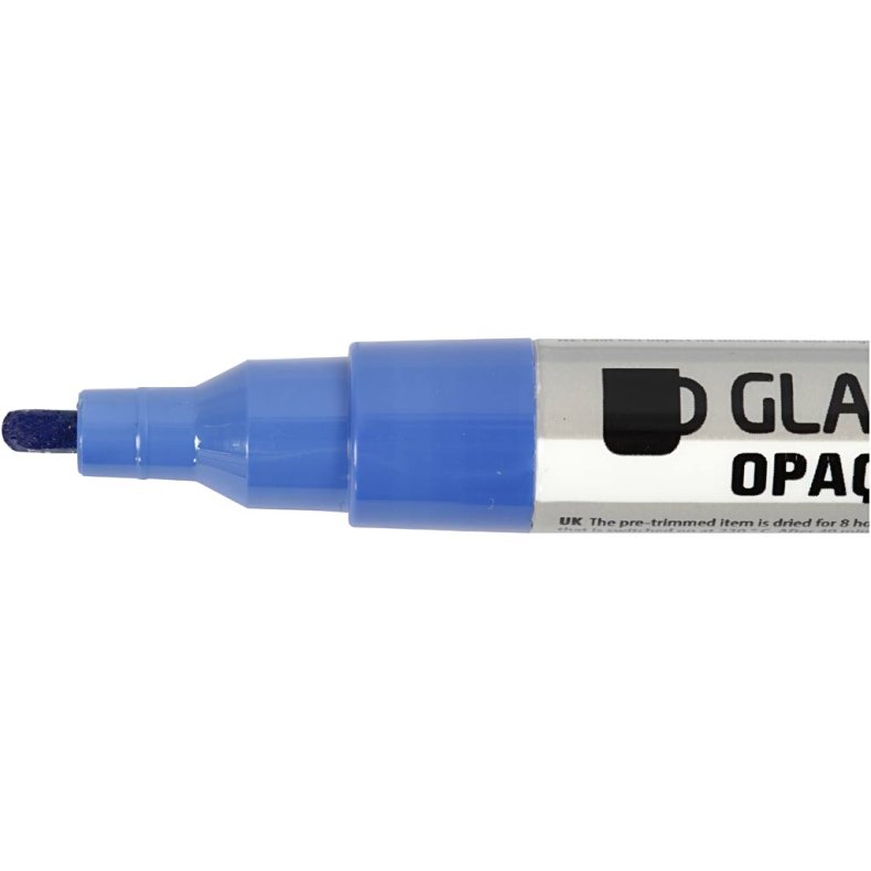 Glas- og porcel&aelig;nstusch, streg 1-2 mm, halvd&aelig;kkende, ass. farver, 12 stk./ 1 pk.