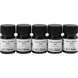 Glas- og Porcel&aelig;nsmaling, blank, transparent, colorful, 5x30 ml/ 1 pk.