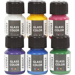 Glass Color Frost, ass. farver, 6x30 ml/ 1 pk.