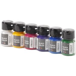 Glass Color Frost, ass. farver, 6x30 ml/ 1 pk.