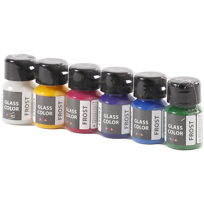 Glass Color Frost, ass. farver, 6x30 ml/ 1 pk.