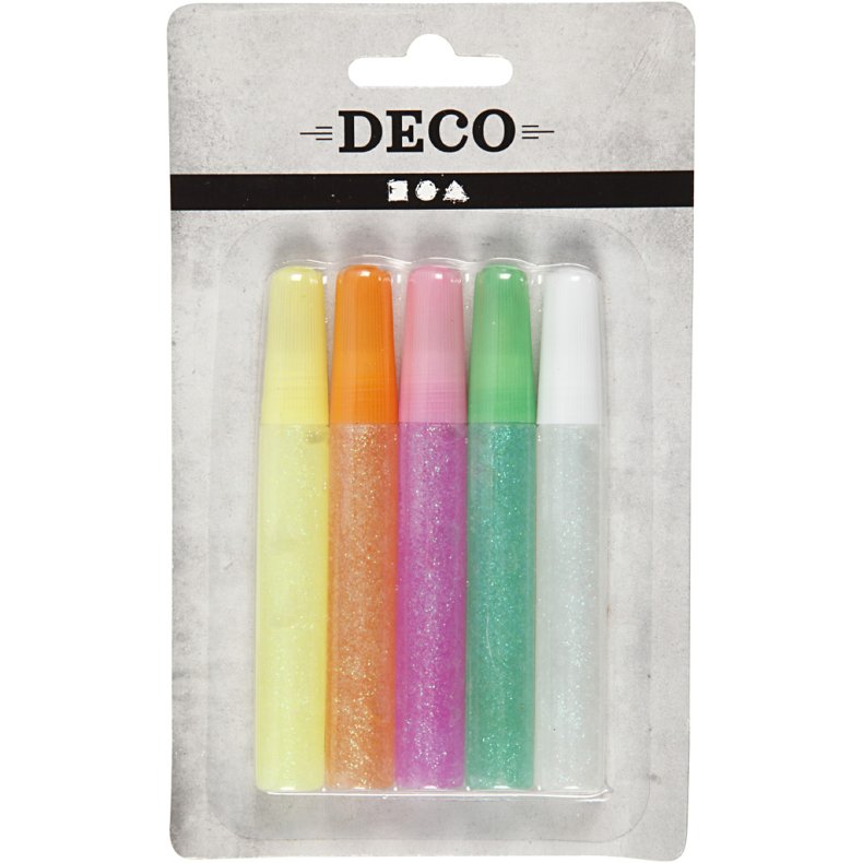 Glimmerlim, pastelfarver, 5x10 ml/ 1 pk.