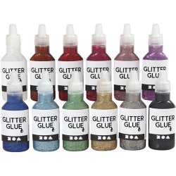 Glimmerlim, ass. farver, 12x25 ml/ 1 pk.