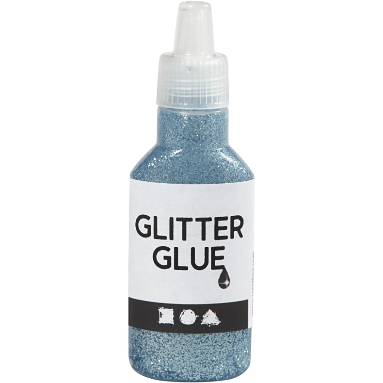 Glitterlim, lysebl&aring;