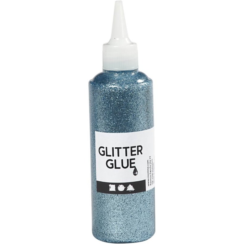 Glitterlim, lysebl&aring;