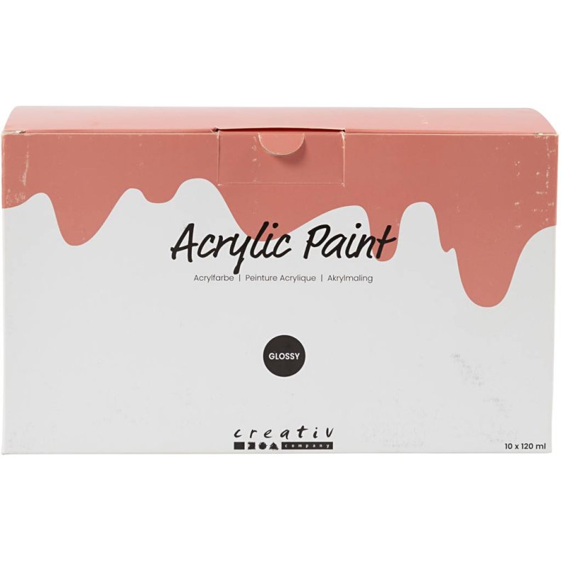 Akrylmaling Blank, ass. farver, 10x120 ml/ 1 pk.