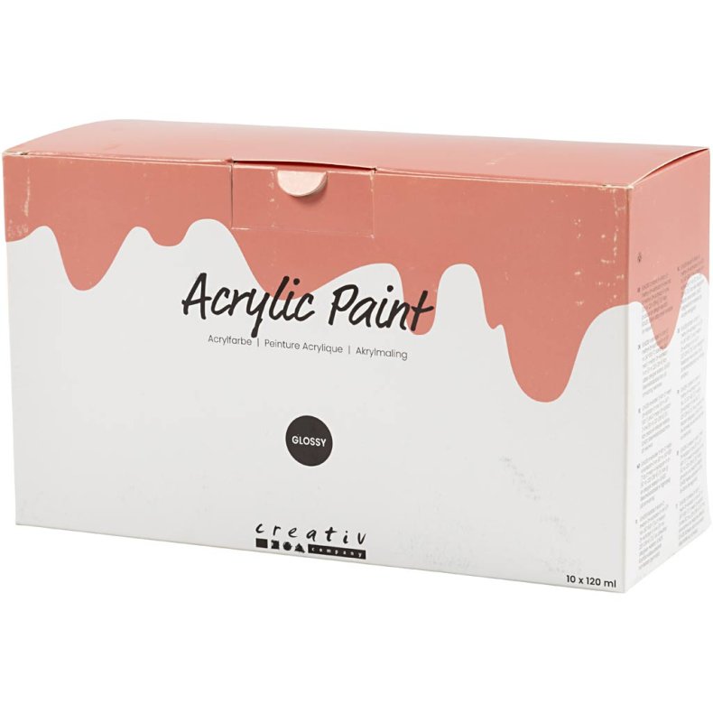 Akrylmaling Blank, ass. farver, 10x120 ml/ 1 pk.