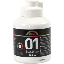 Akrylmaling Blank, hvid, 500 ml/ 1 fl.