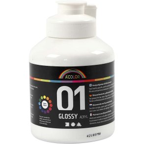Akrylmaling Blank, hvid, 500 ml/ 1 fl.