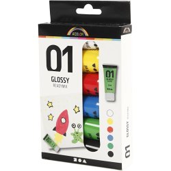 Akrylmaling Blank, standardfarver, 6x20 ml/ 1 pk.