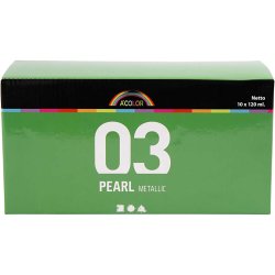 Akrylmaling Metallic, metallic, ass. farver, 10x120 ml/ 1 pk.