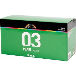 Akrylmaling Metallic, metallic, ass. farver, 10x120 ml/ 1 pk.